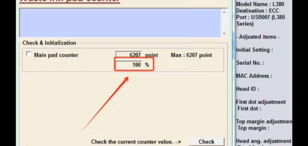 爱普生L380打印机废墨清零软件下载信使用教程